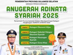 Pemprov Sulsel Borong Empat Penghargaan Adinata Syariah Tahun 2025