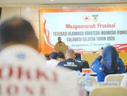 Darmawangsyah Muin Buka Musprov FORKI: Targetkan Karate Sulsel Tembus Level Internasional
