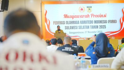Darmawangsyah Muin Buka Musprov FORKI: Targetkan Karate Sulsel Tembus Level Internasional
